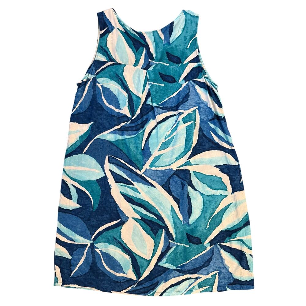 Jams World Hawaiian Dress Bay Leaf Resort Vacation Made in USA Blue Women's XL - Picture 2 of 10